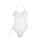 Sexy particular side piece swimsuit shower swimsuit white halter