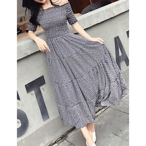 Women daily basic word strapless dress