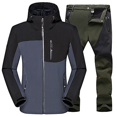 Men's Mountaineering Jacket Trousers Soft Shell Jacket Winter Outdoor Waterproof Windproof Breathable Wearable Jacket Pants