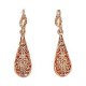 Women elegant champagne-plated stainless steel retro style fashion earrings