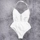 Women sexy halter jumpsuit thick white bikini bathing swimsuit