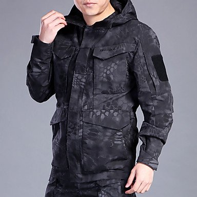 Men's Hiking Jacket Winter Outdoor Camo Waterproof Windproof Warm Soft Jacket Top Camping / Hiking / Cave Travel Black / Army Gr