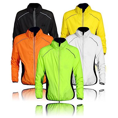 Men's Bicycle Jacket Windbreaker Top Windproof Quick-drying UV-resistant Sports Polyester Orange / Yellow / Green MTB Mountain B