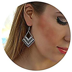 The only long elegant retro retro big statement earrings with stones