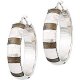 Silver earrings rhodium plated thick vertical stripes