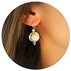 Elegant retro small unique statement with ancient silver retro drape earrings round Whitehead