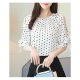 Blouse, geometry, solid color round neck