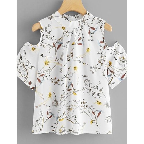 Women basic T-shirt, Floral