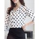 Female retro, street chic shirt, wave point lace