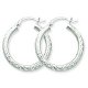 White steel jewelry diamond cut round earrings