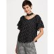 Outside women out basic cotton shirt, wave point backless, strapless flounced, strapless, boat neck