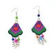 Women vintage fabrics color earrings with China Lucky lock and peanuts