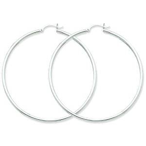 White steel polished round earrings jewelery