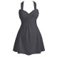 Women elegant beach skirt swimwear solid cross suit