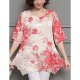 Women go out to street fashion big yards slim tops, floral