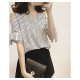 External female out substantially self cotton shirts, plain, stripe halter, lace, patchwork V-neck, strapless, autumn, pinstripe